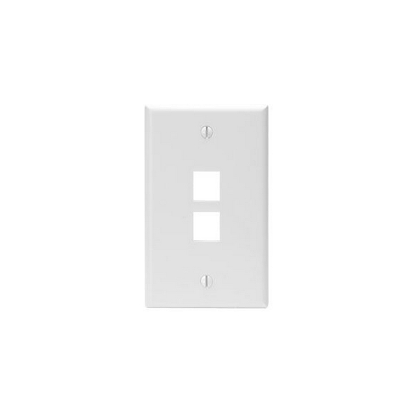 Leviton 2-Port Wallplate Unloaded, 1-Gang Use W/Snap-In Modules, Quickport WH 41080-2WP